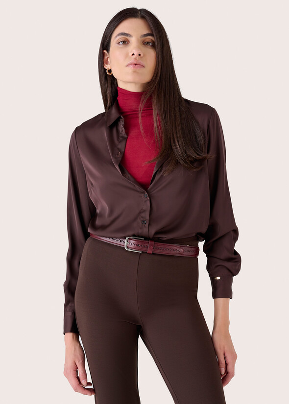Camicia Alessia in satin MARRONE Donna null