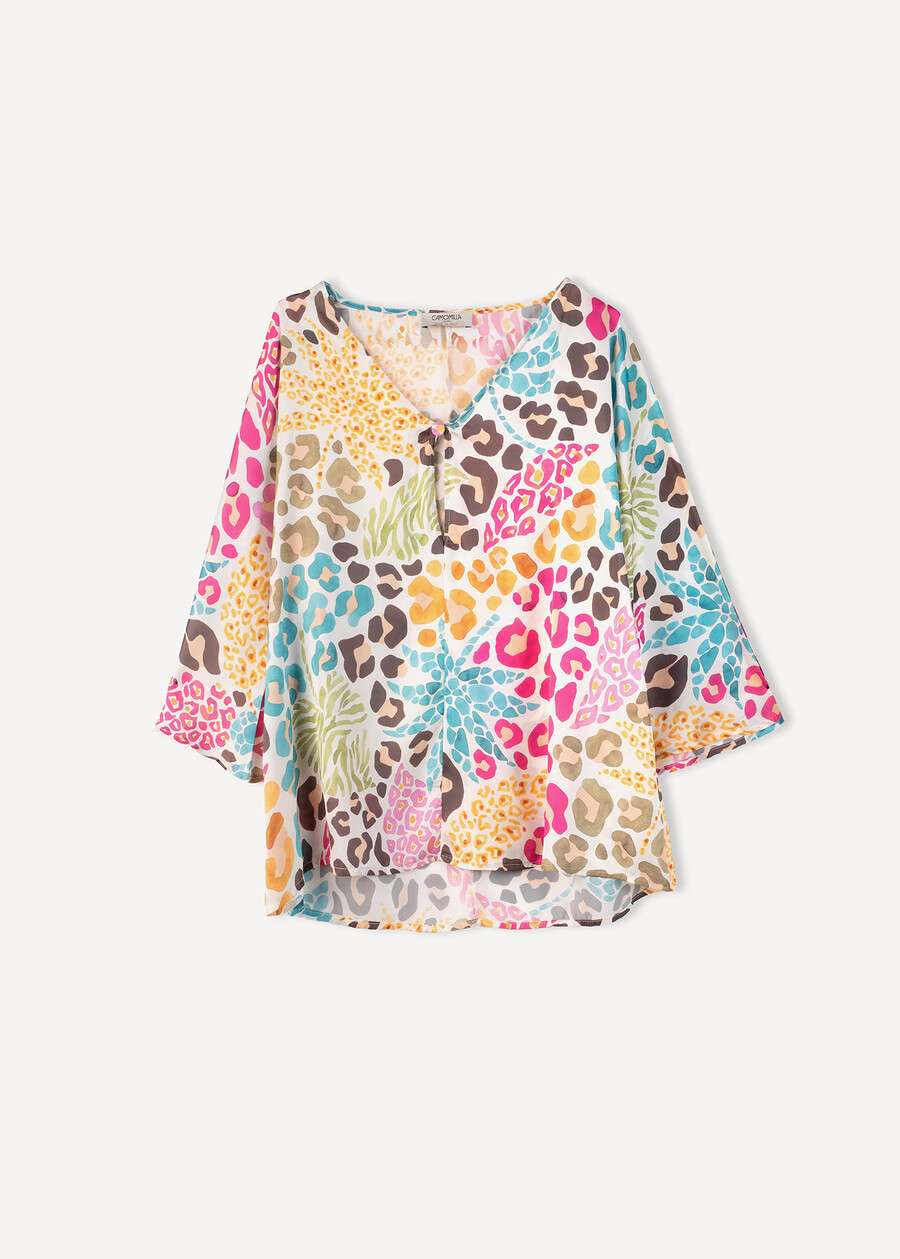 Blusa Cady scollo a goccia BEIGE Donna , immagine n. 4