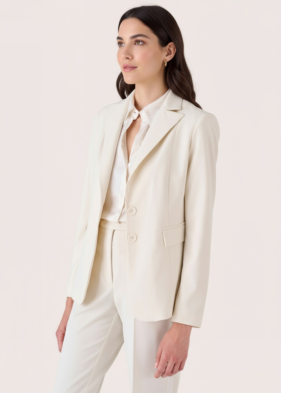 Giselle technical fabric blazer NERO BLACKBEIGE GESSOBLU Woman , image number 1