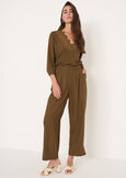 Pantaloni Penny in viscosa e lino BEIGE DOESKIN VERDE ALGA Donna immagine n. 1