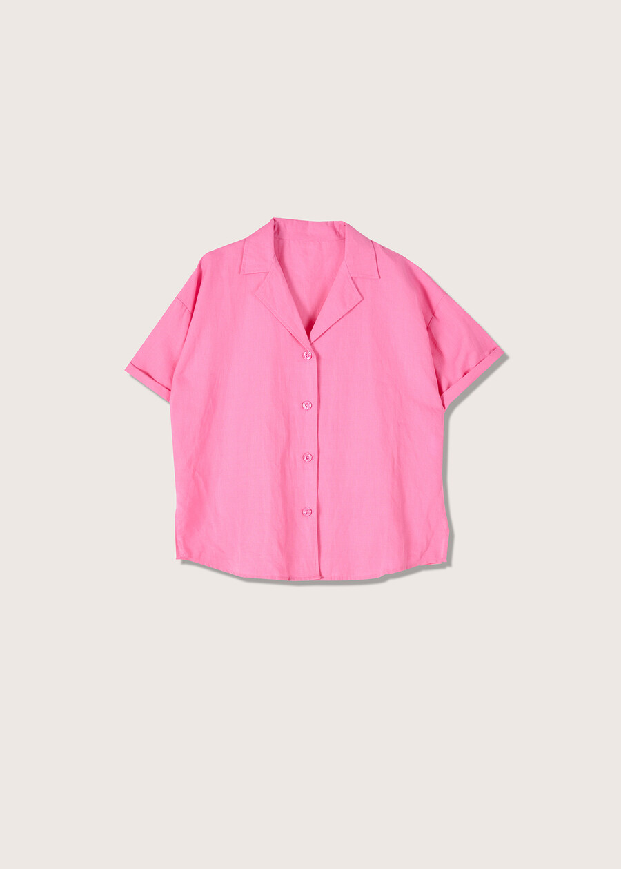 Camicia Chort in misto lino e cotone ROSA IBISCUS Donna , immagine n. 5
