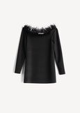 Skye lurex top with feather detail NERO Woman image number 5