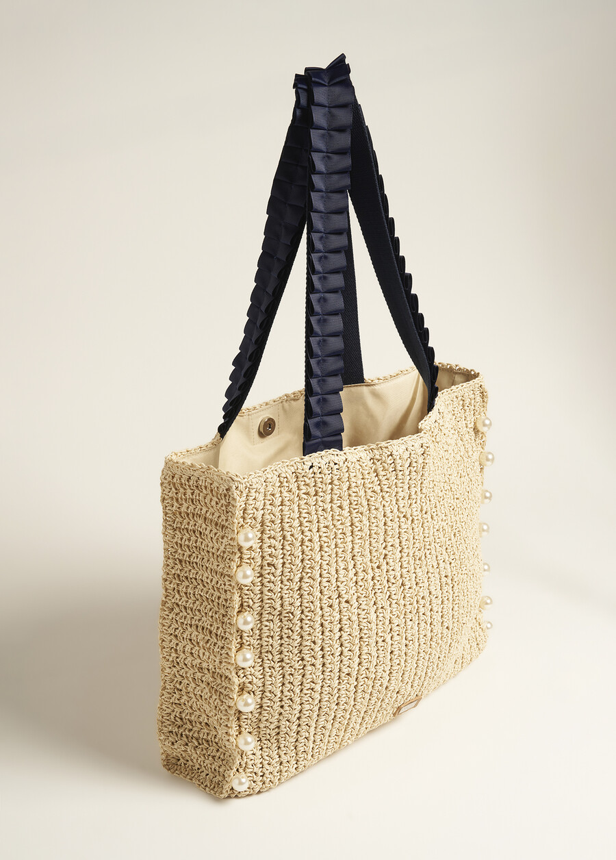 Borsa Brouche In Paglia Intrecciata BEIGE Donna , immagine n. 3