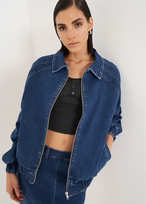 Girta denim cotton jacket DENIM MEDIUM DENIM Woman null