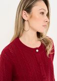 Cardigan Cleo traforo scollo tondo ROSSO Donna immagine n. 2