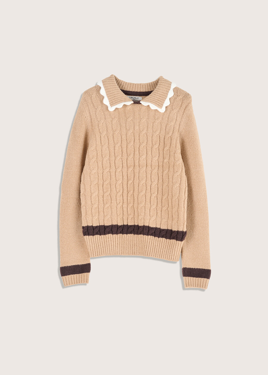 Maglia Marly con colletto MARRONE CARAMELLO Donna , immagine n. 4