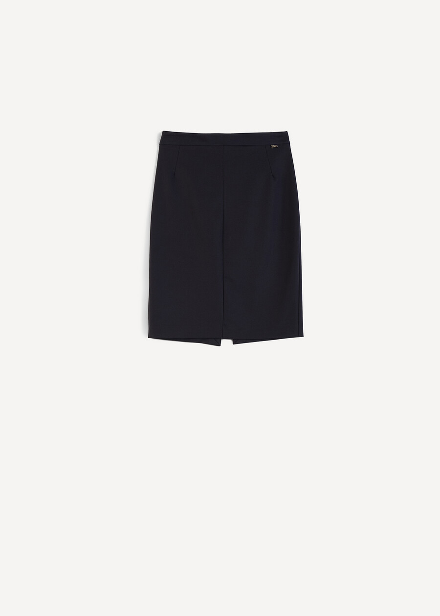 Gladys bi-stretch pencil skirt NERO BLACKBEIGE GESSOBLU Woman , image number 7
