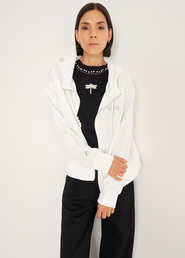 Florinne sweatshirt with jeweled details BIANCO WHITE Woman null
