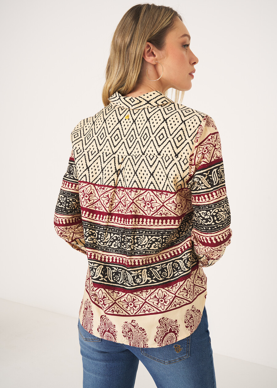 Camicia Cruise etnica BEIGE LATTE Donna , immagine n. 3