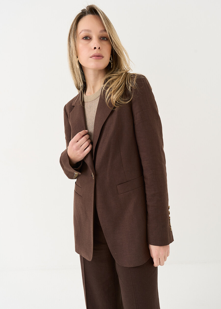 Geky single-breasted jacket MARRONE Woman , image number 2