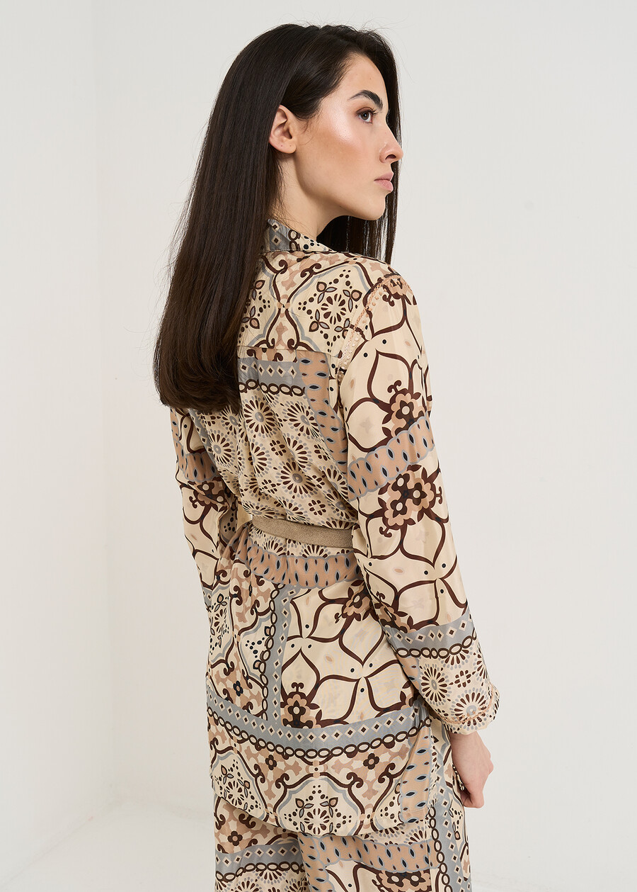 Blusa Bly stampata con ricami BLU AVIONBEIGE Donna , immagine n. 3