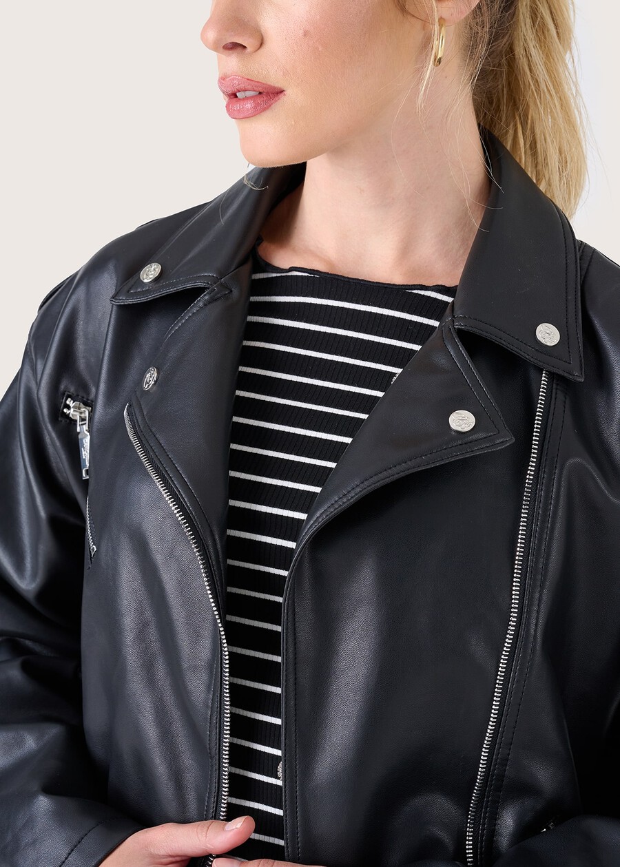 Giubbotto Georgia in ecopelle NERO BLACK Donna , immagine n. 4