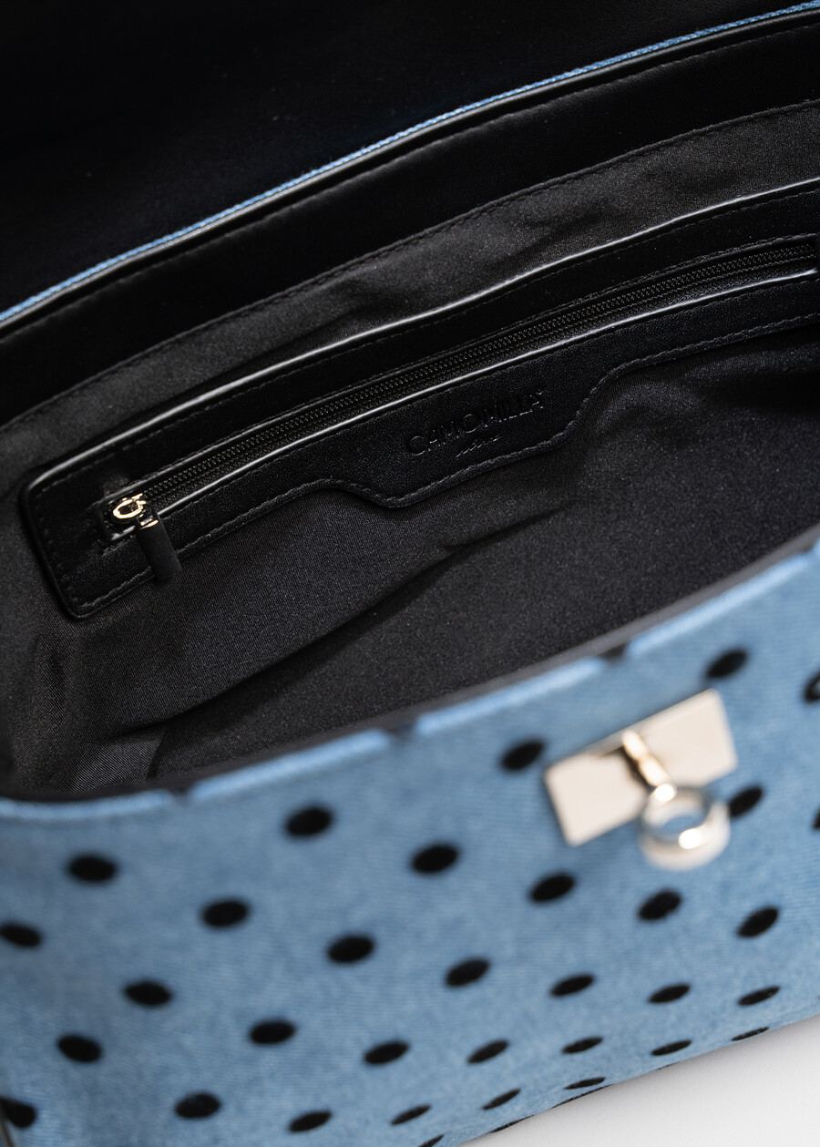 Brenda polka dot denim handbag NERO BLACK Woman , image number 3