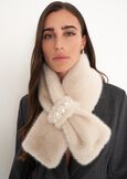 Stefy faux fur collar with pearls NERO BLACKBEIGE LATTE Woman image number 2