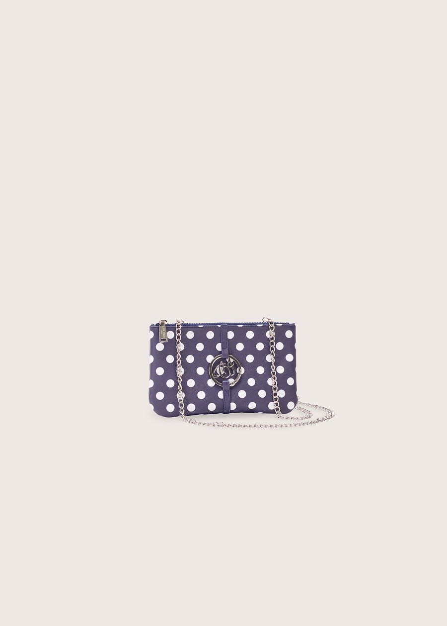 Tonga polka dot eco-leather clutch bag BLUE OLTREMARE  Woman , image number 1