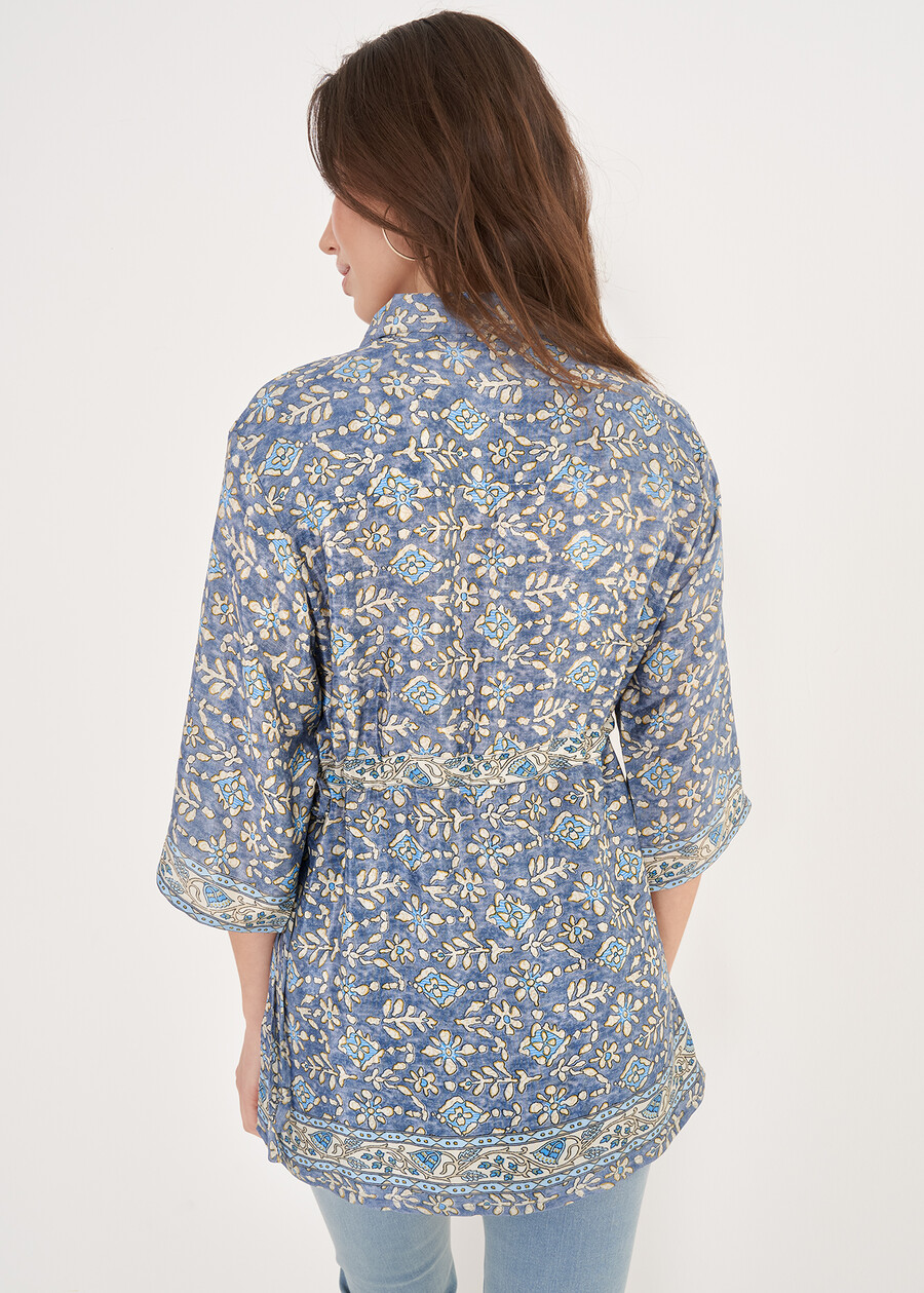 Country Blouse With Waist Tie BLU AVION Woman , image number 3