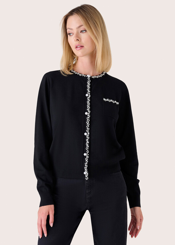 Cecil Cardigan with beads NERO BLACK Woman null