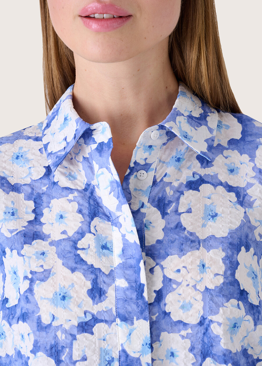 Caroly 100% cotton blouse BLU ABISSO Woman , image number 2