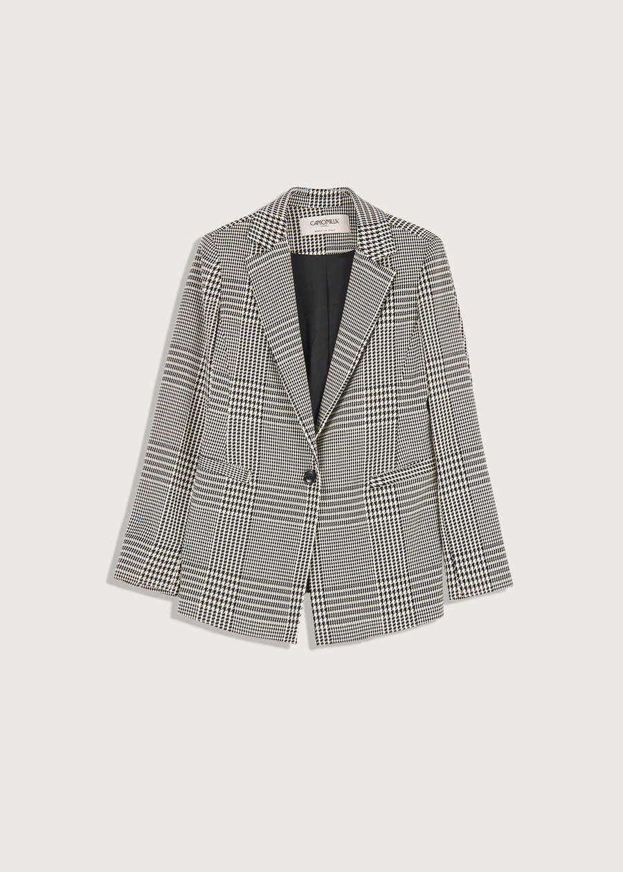 Giasmine check pattern blazer BIANCO WHITE Woman , image number 4