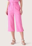 Becrux linen and cotton capri trousers ROSA IBISCUS Woman image number 2