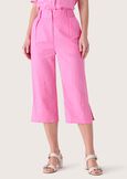 Becrux linen and cotton capri trousers ROSA IBISCUS Woman image number 2