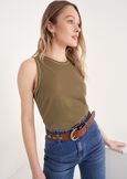 Top Tecla Con Strass Cristallo VERDE ALGABIANCO BURRO Donna immagine n. 1