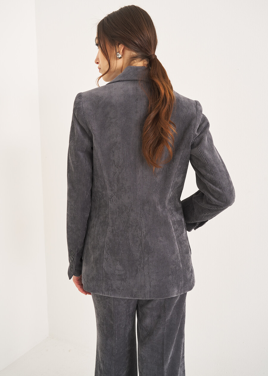 Giacca Giuliet in velluto GRIGIO CENEREVIOLA PURPLE Donna , immagine n. 3
