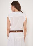Tyra 100% Cotton Embroidered Top BIANCO WHITEBLU CELESTE Woman image number 2