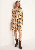 Amor leaf-print jersey dress GIALLO MOSTARDA Woman image number 1