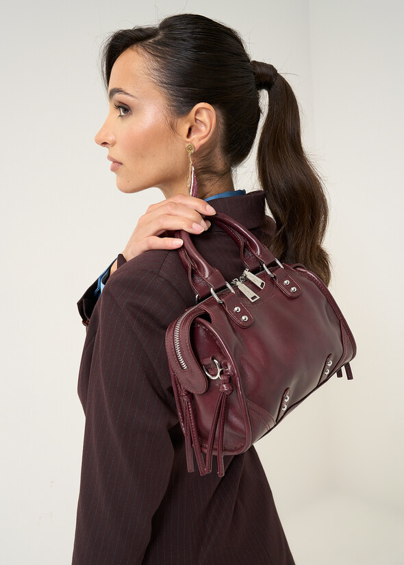 Baku faux leather bowling bag ROSSO BORDEAUX Woman null