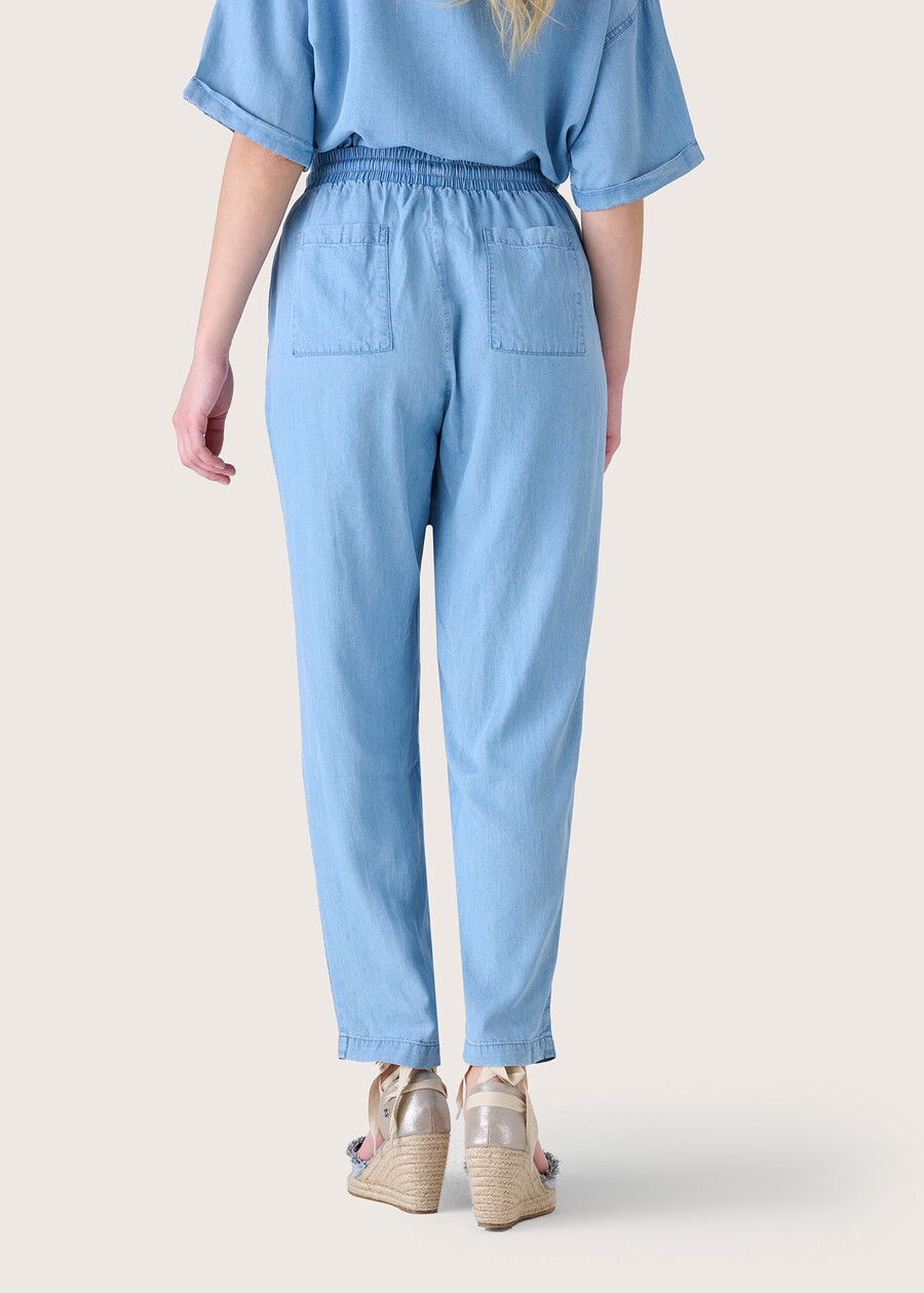 Pizzo 100% lyocell trousers DENIM Woman , image number 4