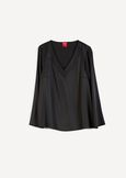 Beatrice satin V-neck blouse NERO BLACKBIANCO WHITEBLU Woman image number 6