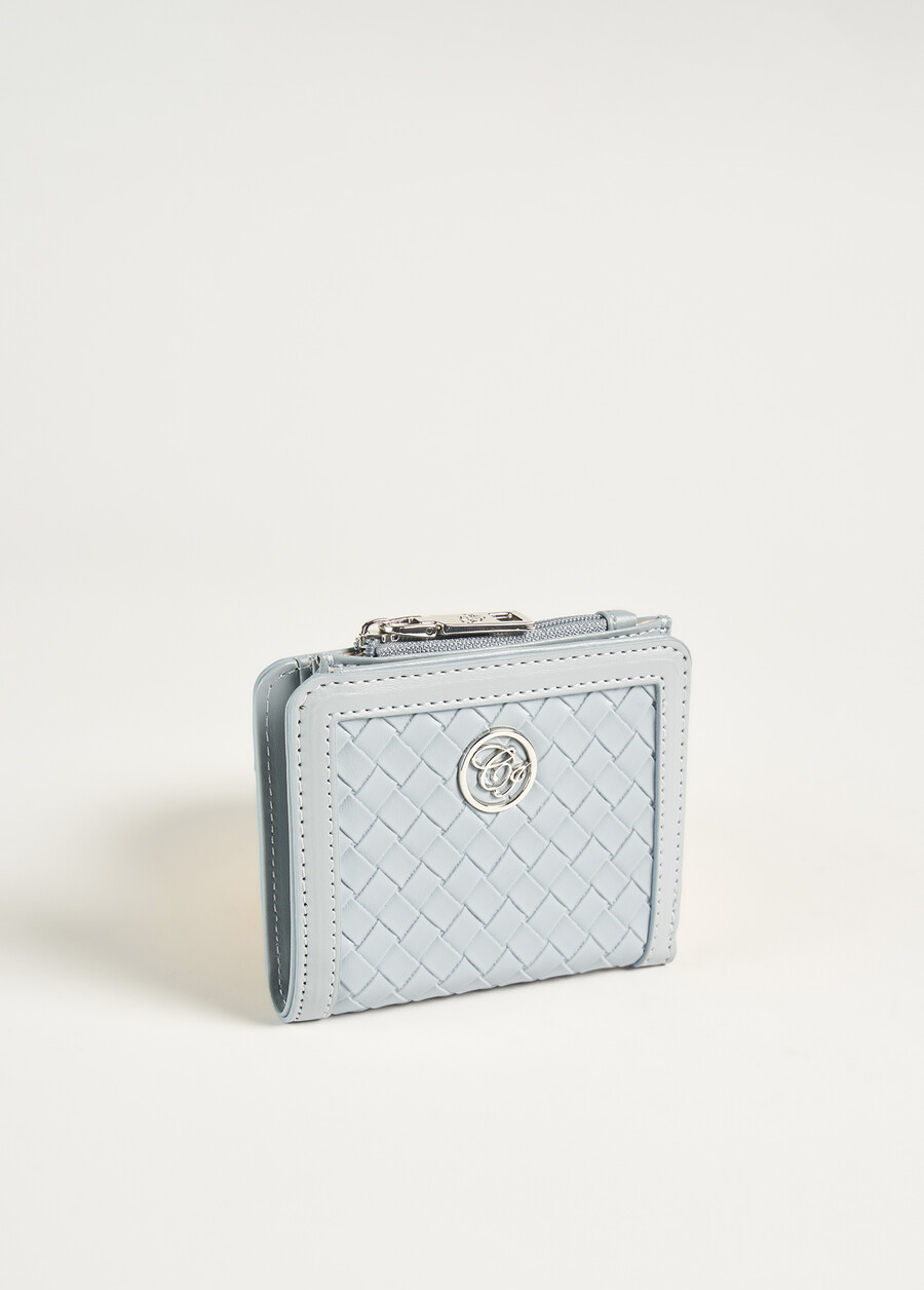 Portafoglio Puno in ecopelle a intreccio BLU CELESTE Donna , immagine n. 1