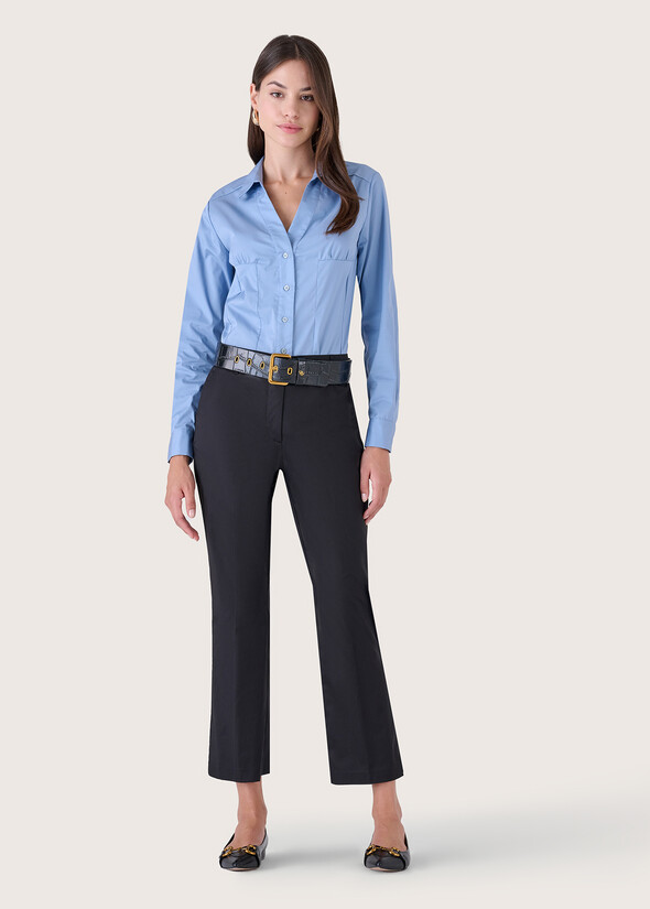 Pantalone Jacqueline in cotone NERO BLACK Donna null