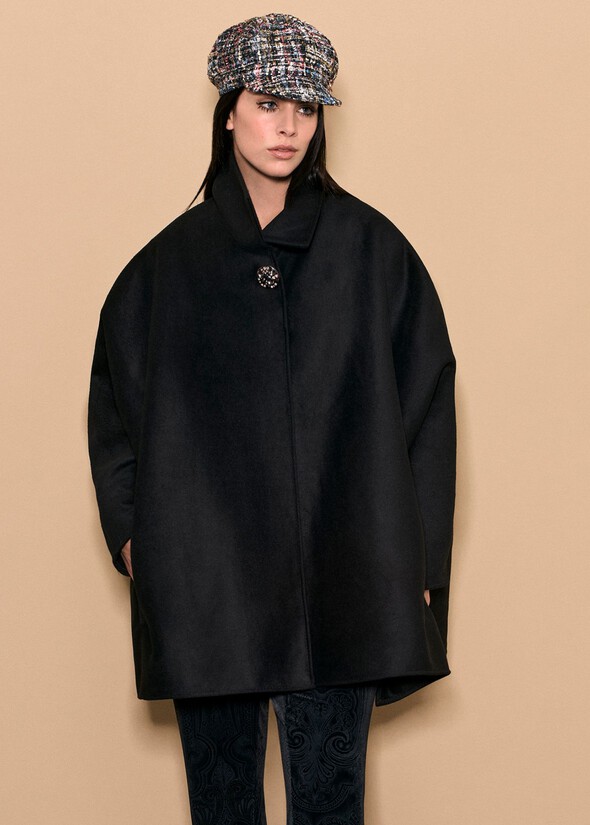 Marsia woolen cape NERO BLACK Woman null