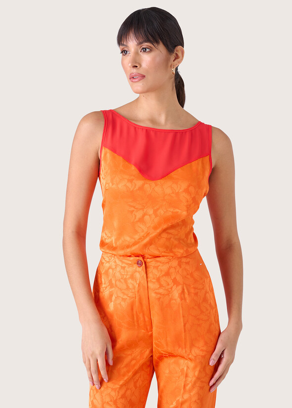 Emily double fabric top ARANCIO SUNRISE Woman null