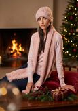 Gift Idea – Pearl-Detail Scarf e Matching Beanie ROSACELESTE FIORDALISO Woman image number 1
