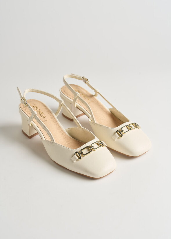 Slingback Sissy tacco medio BEIGE LATTE Donna null