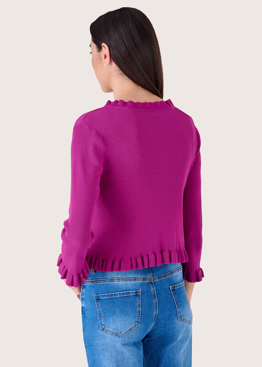 Cardigan Margot con rouches VIOLA GRAPE Donna , immagine n. 3