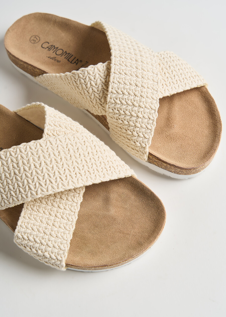 Sandalo Soave basso crochet BEIGE LATTE Donna , immagine n. 3