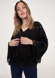 Cardigan Criss In Crochet BIANCO BURRONERO BLACK Donna immagine n. 1