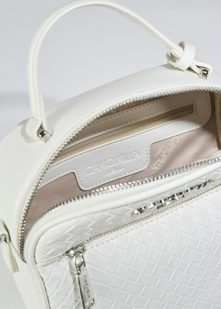 Bauletto Byl in ecopelle BIANCO WHITEBLU CELESTENERO BLACK Donna , immagine n. 3
