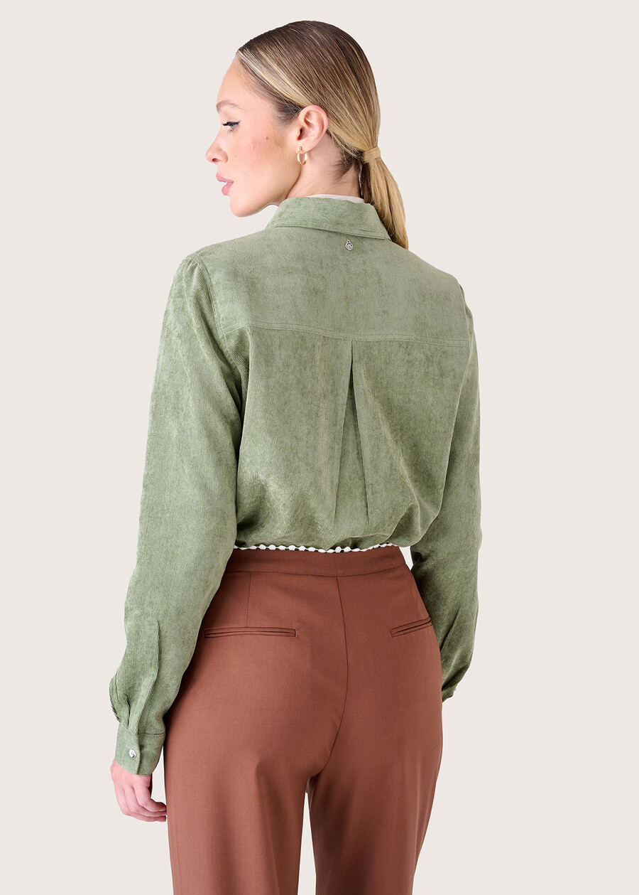 Camicia in velluto Cohen VERDE OLIVAGRIGIO CLOUD Donna , immagine n. 3