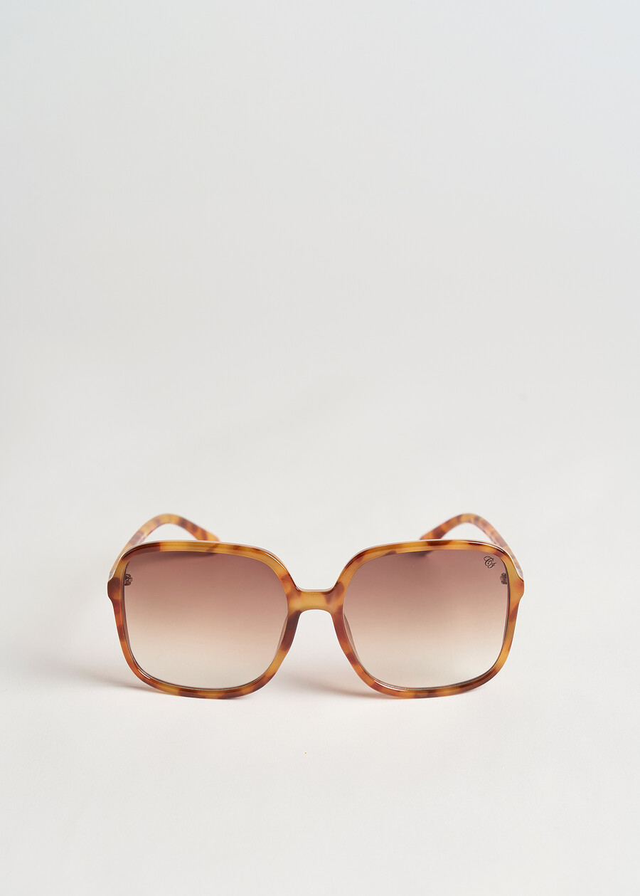 Occhiali da sole squadrati Seventies in policarbon MARRONE Donna , immagine n. 2