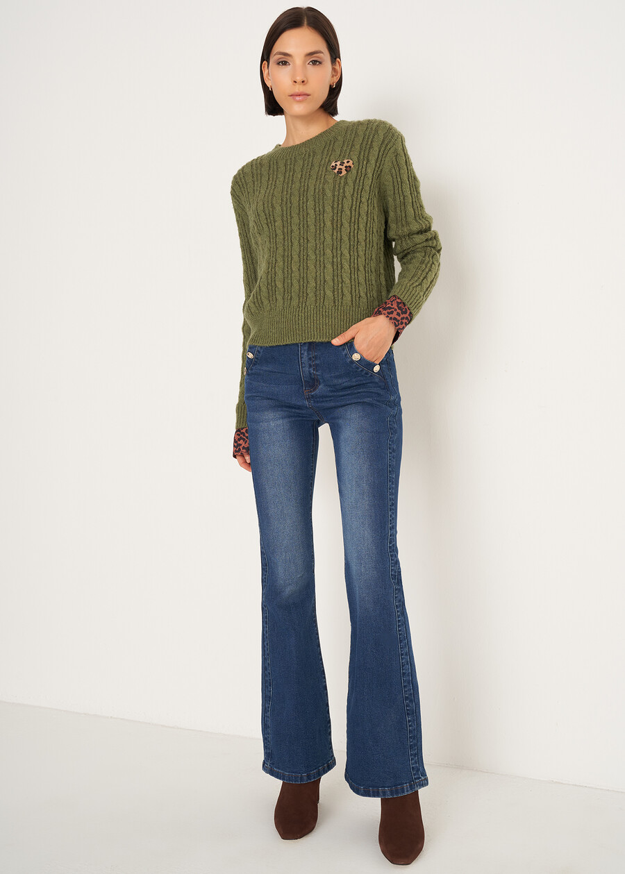 Maglia Malvin a coste con dettagli maculati VERDE ALGABLU Donna , immagine n. 4
