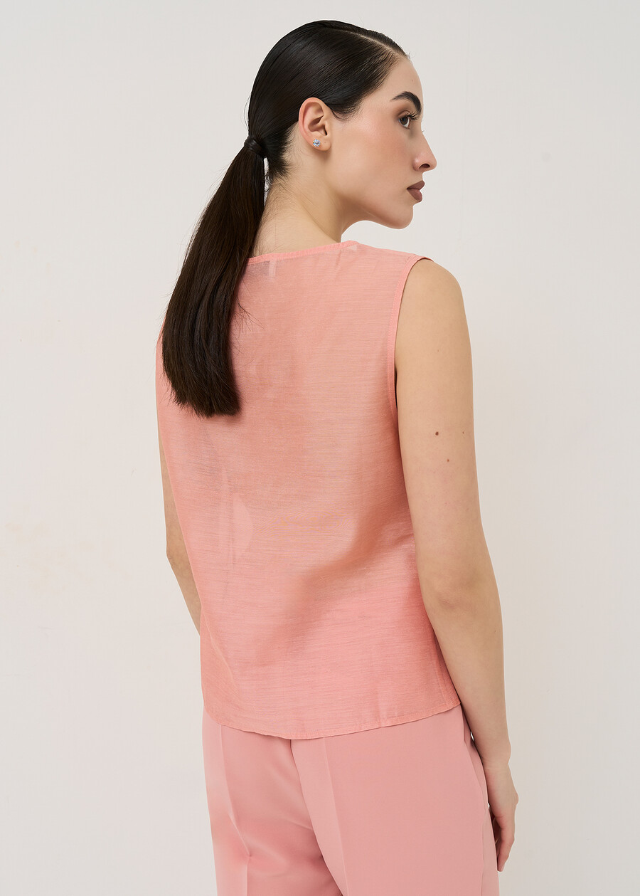 Canotta Titan in lino e cotone ARANCIONE Donna , immagine n. 3