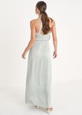 Agnes satin long dress VERDE SALVIA Woman image number 4
