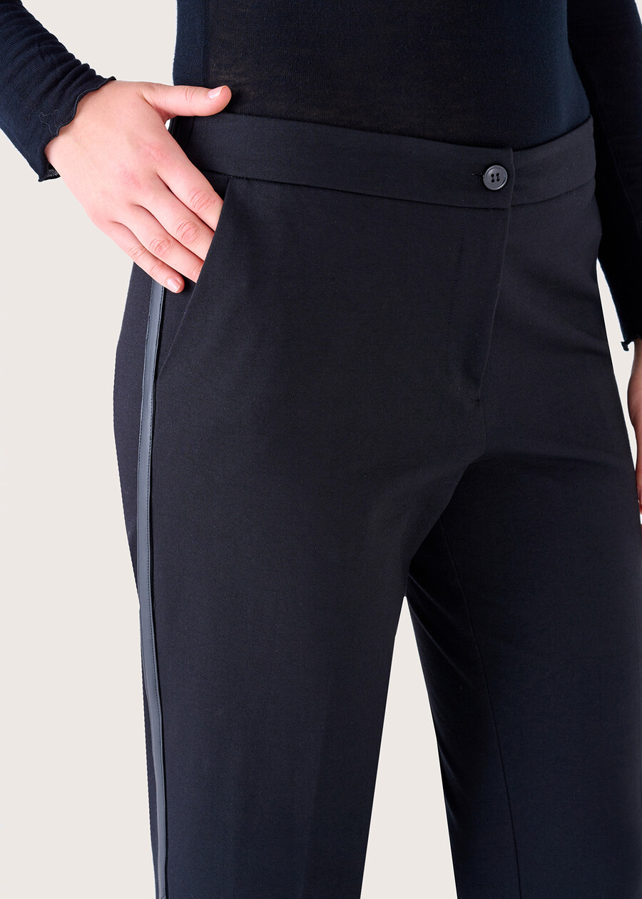 Pedra trousers in Milano stitch NERO BLACK Woman , image number 3