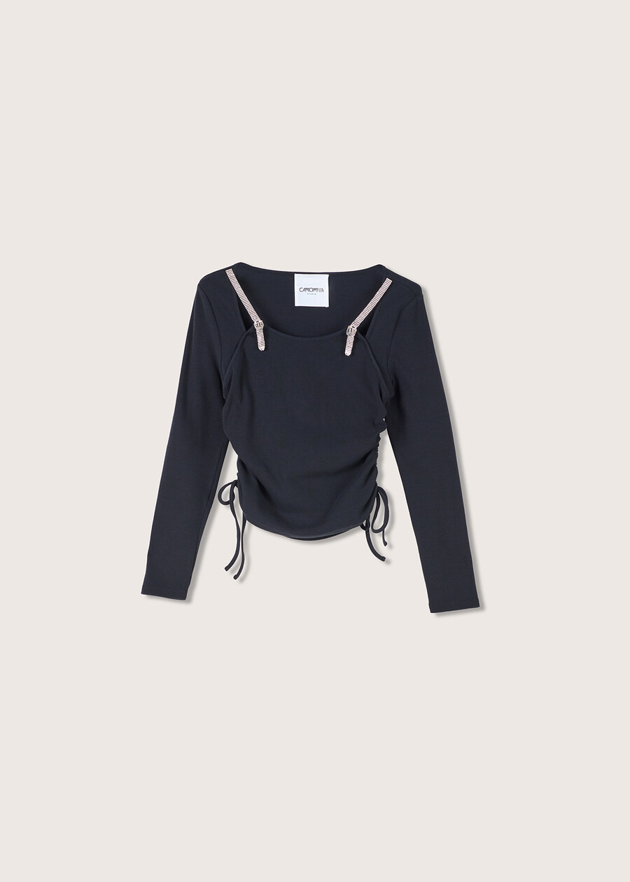 Maglia Spain in cotone NERO BLACK Donna , immagine n. 4