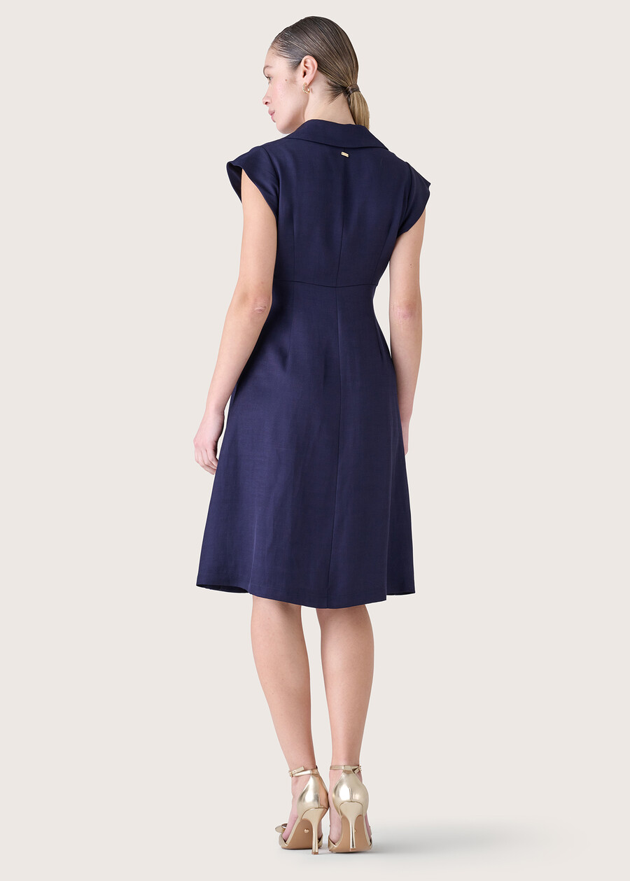 Arold linen blend dress BLUE OLTREMARE VERDE GARDEN Woman , image number 4